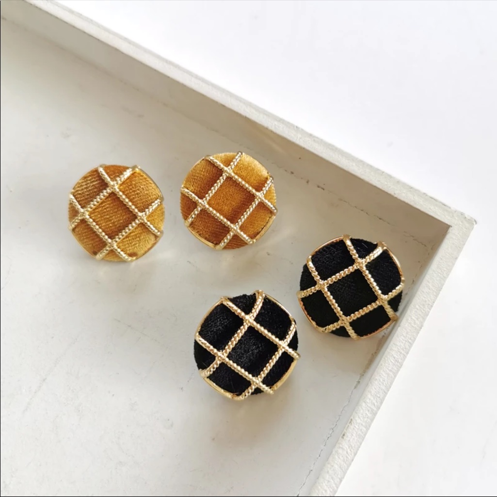 Statement Button Earrings